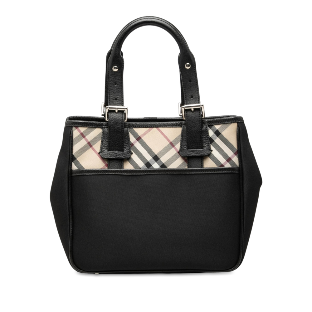 Pre-Loved Burberry Nova Check Trimmed Nylon Handbag
